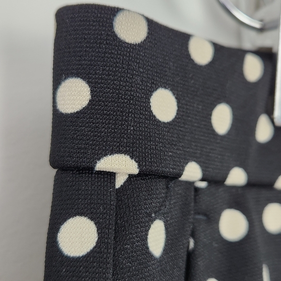 Michael Michael Kors Black/White Polka Dot Stretch Pocket Ankle Pants Size M - Picture 3 of 9